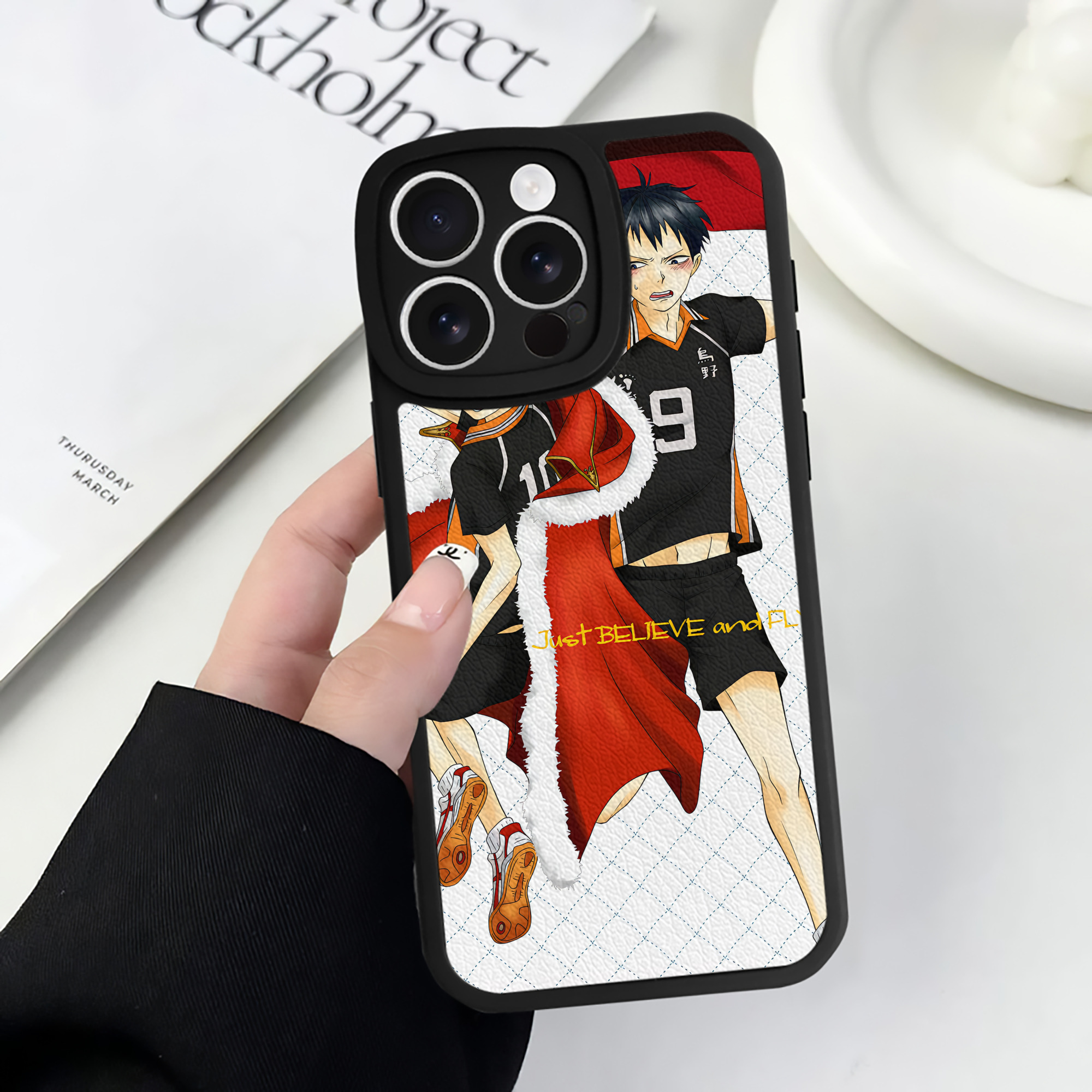 （画像用） ハイキュー!! Haikyu!! 【iPhone 16シリーズ対応】シリコンスマホケース（レザー調） 材質：シリコン